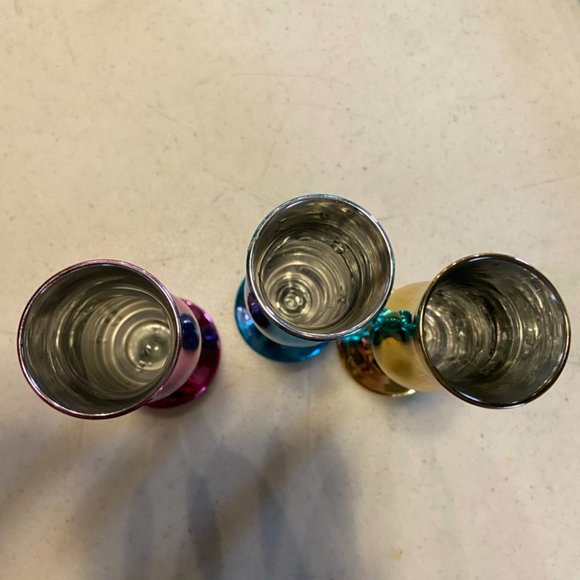 Princess Cruise Line Logo Glass Shot Glasses Set of 3 Pink Blue Gold - Picture 5 of 6